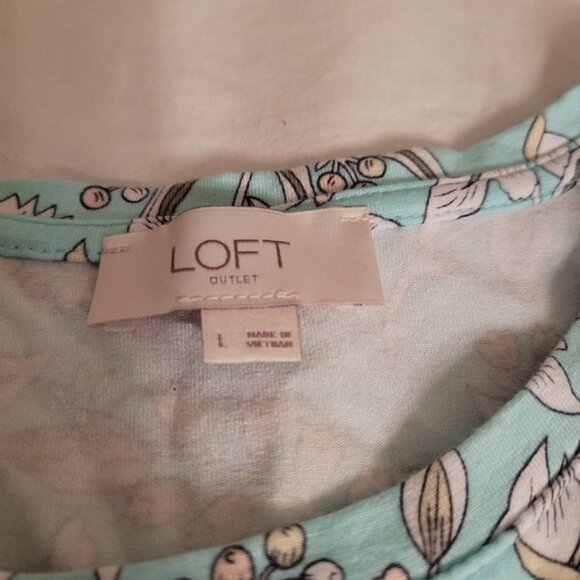 LOFT Blue Floral Shift dress - Picture 5 of 5